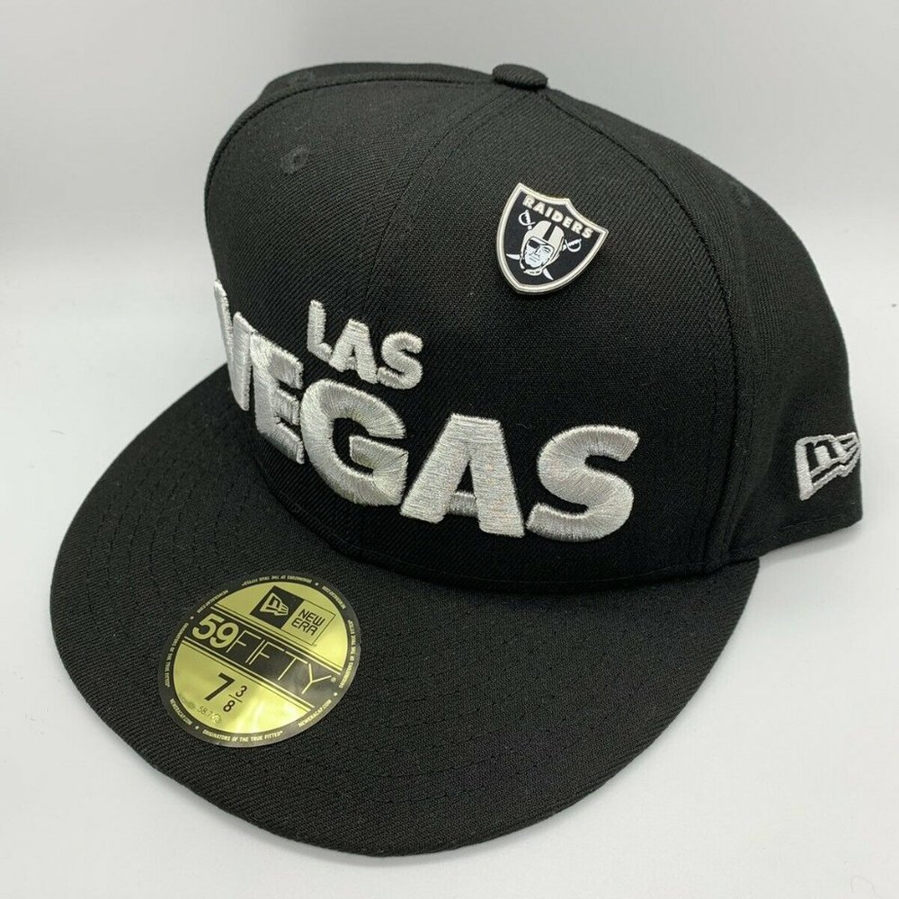 Las Vegas Raiders 7 3/8 59Fifty New Era Hat‎ Fitted Cap With Pin